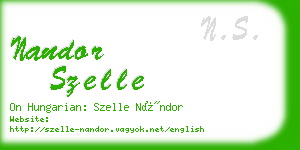 nandor szelle business card